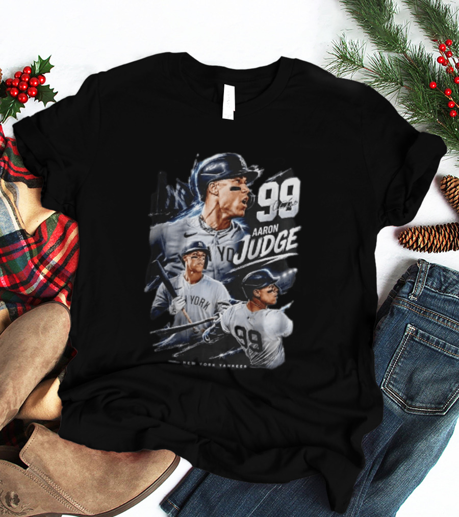 New York Yankees Aaron Judge 99 Three Batting Action Poses T-Shirt