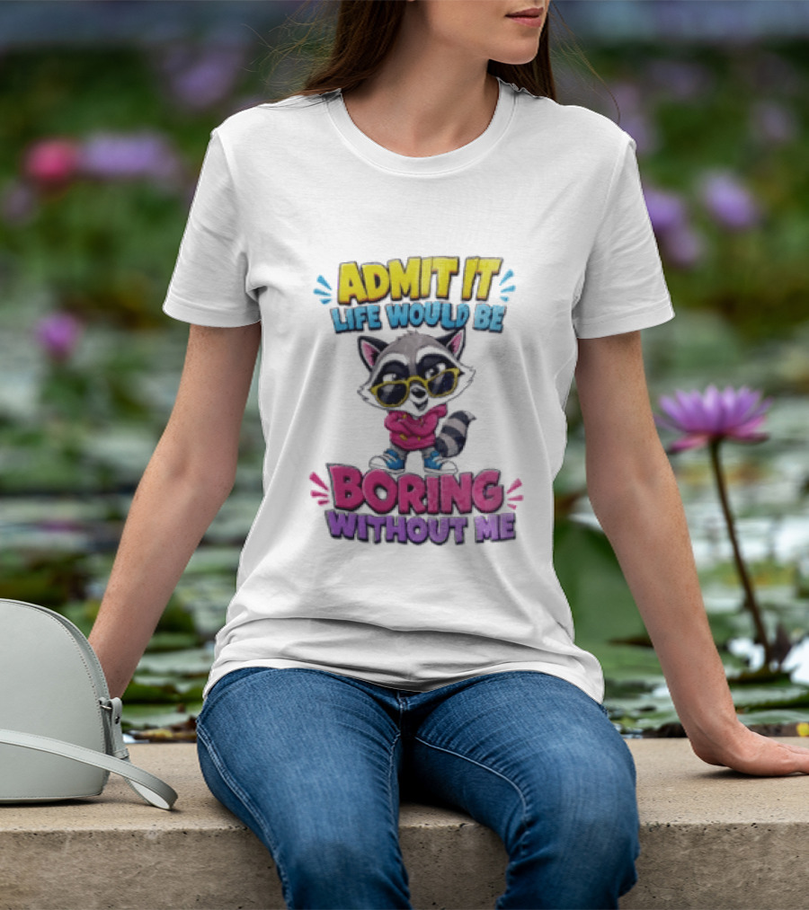 Admit It Life Would Be Boring Without Me Raccoon With Sunglasses T-Shirt