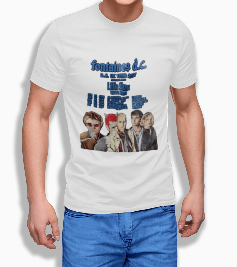 Fontaines D.C. UK Tour 2027 Summer Headline Tour Blue T-Shirt