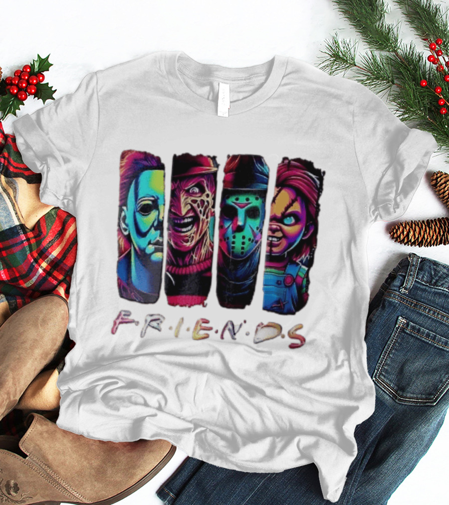 Friends Horror Michael Freddy Jason Chucky Multicolored T-Shirt