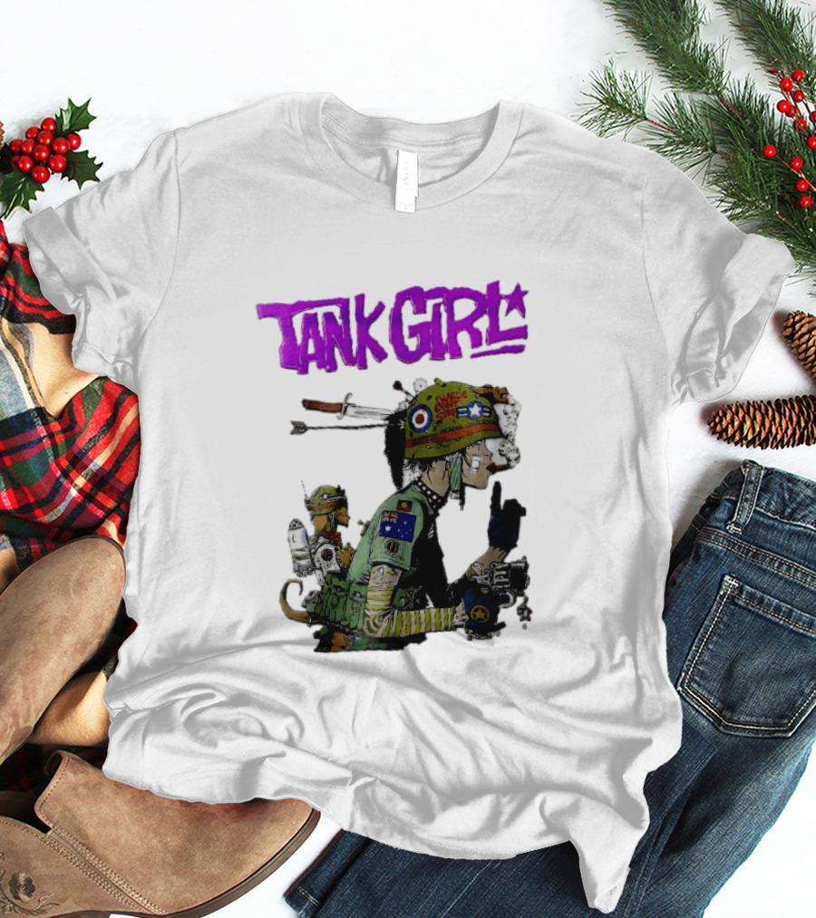 Tank Girl Charlie Dont Surf Punk Woman Helmet Gun Cigar Cartoon T-Shirt