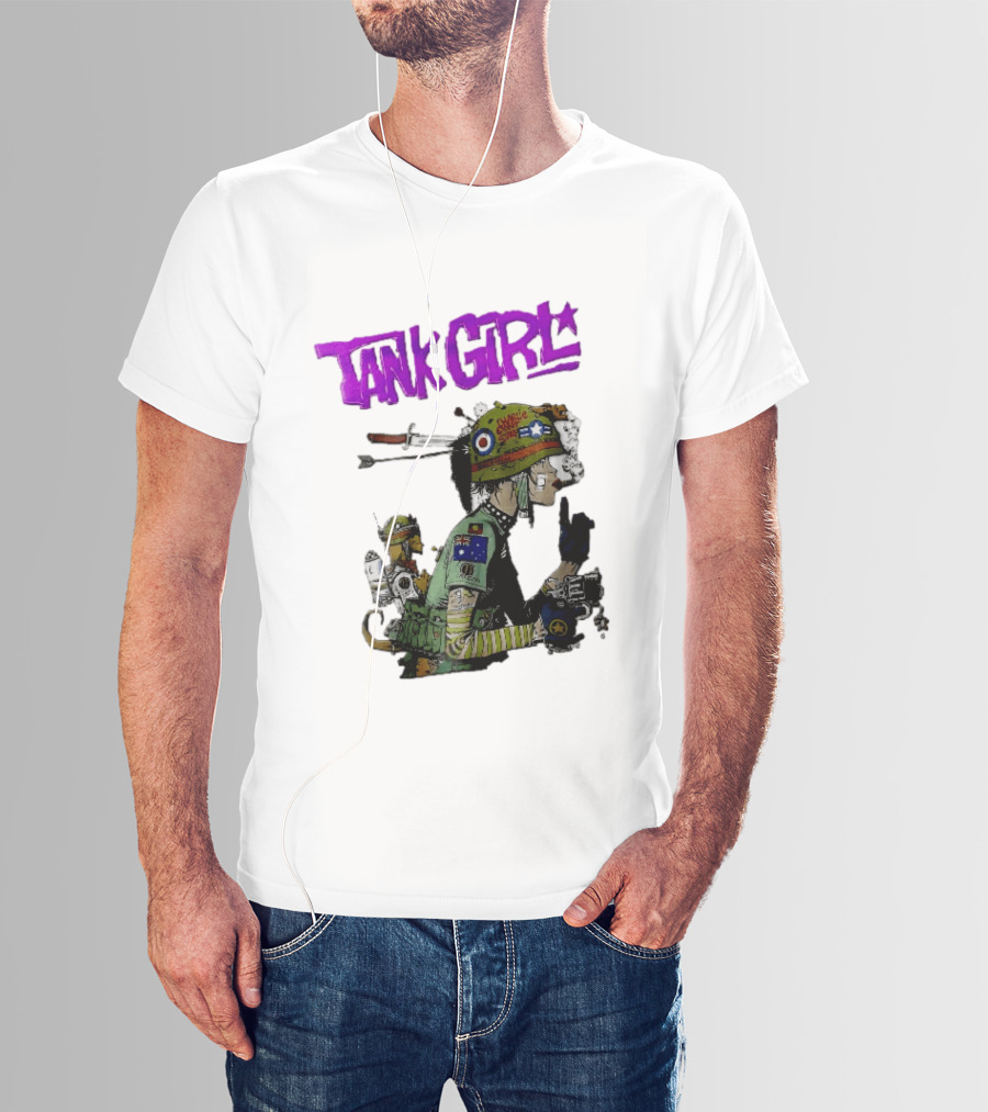 Tank Girl Charlie Dont Surf Punk Woman Helmet Gun Cigar Cartoon T-Shirt