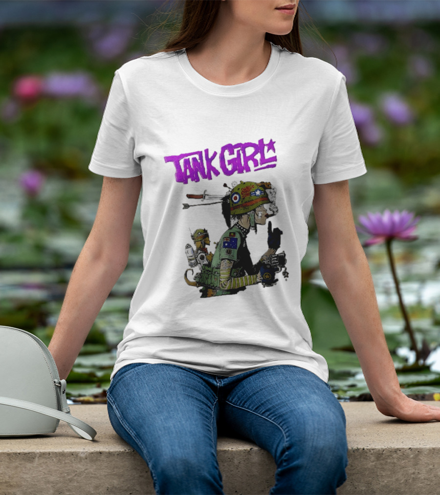 Tank Girl Charlie Dont Surf Punk Woman Helmet Gun Cigar Cartoon T-Shirt