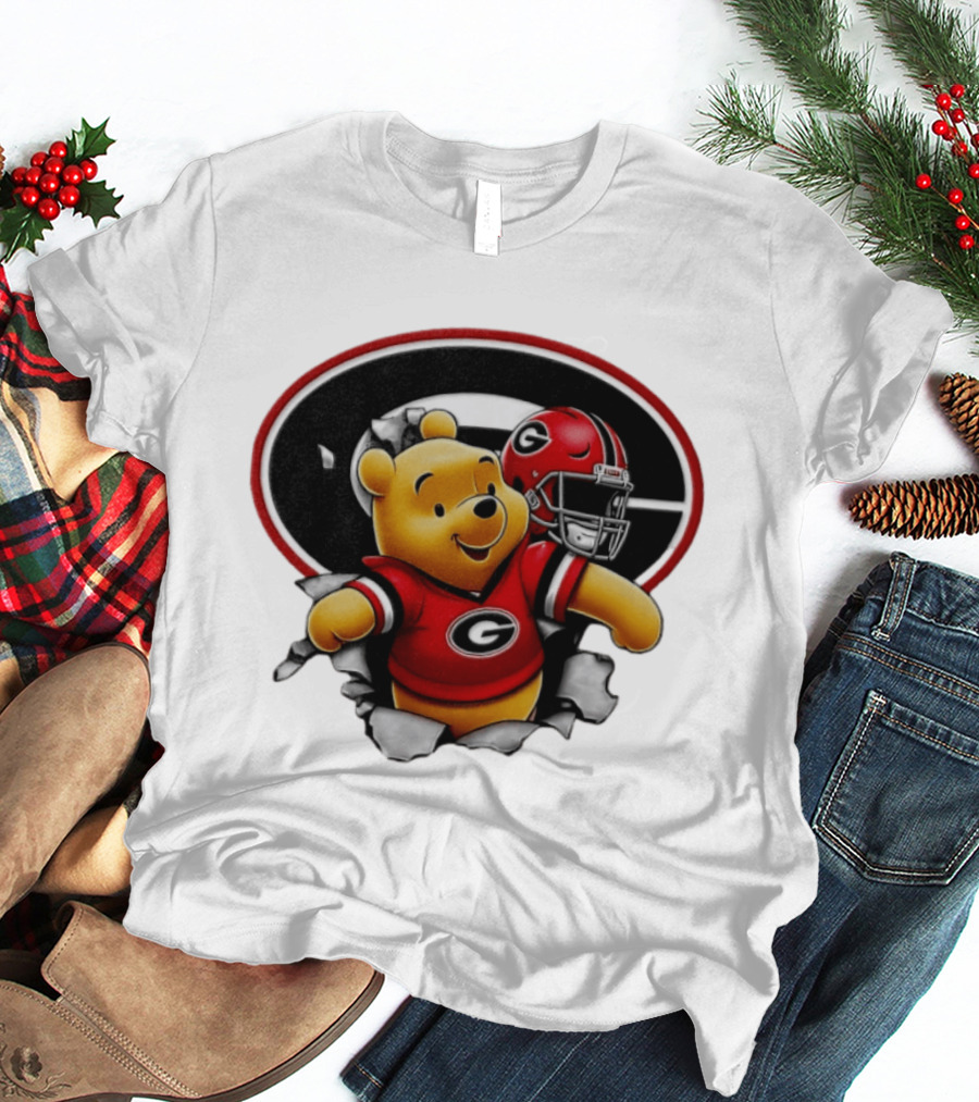 Winnie The Pooh Georgia Bulldogs Football Fan Gear T-Shirt