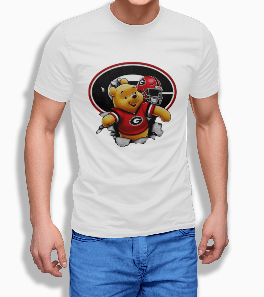 Winnie The Pooh Georgia Bulldogs Football Fan Gear T-Shirt