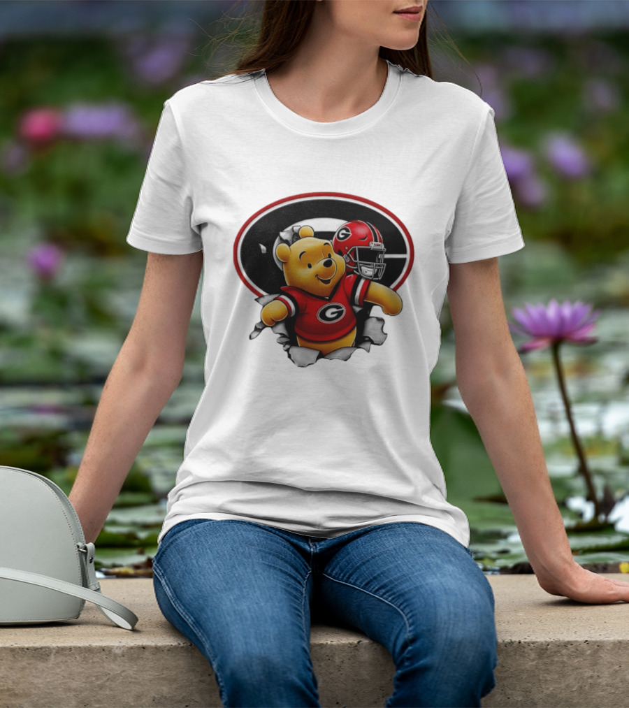 Winnie The Pooh Georgia Bulldogs Football Fan Gear T-Shirt