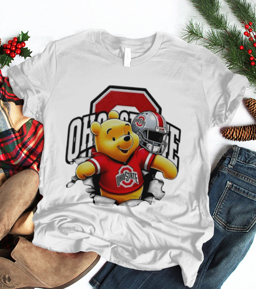 Winnie The Pooh Ohio State Buckeyes Football Team Helmets Series T-Shirt