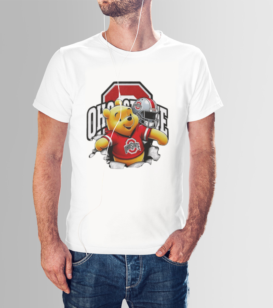 Winnie The Pooh Ohio State Buckeyes Football Team Helmets Series T-Shirt