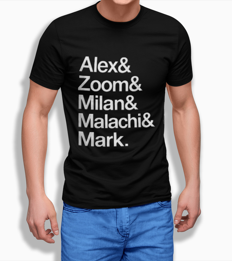 Alex Zoom Milan Malachi Mark Stacked White T-Shirt