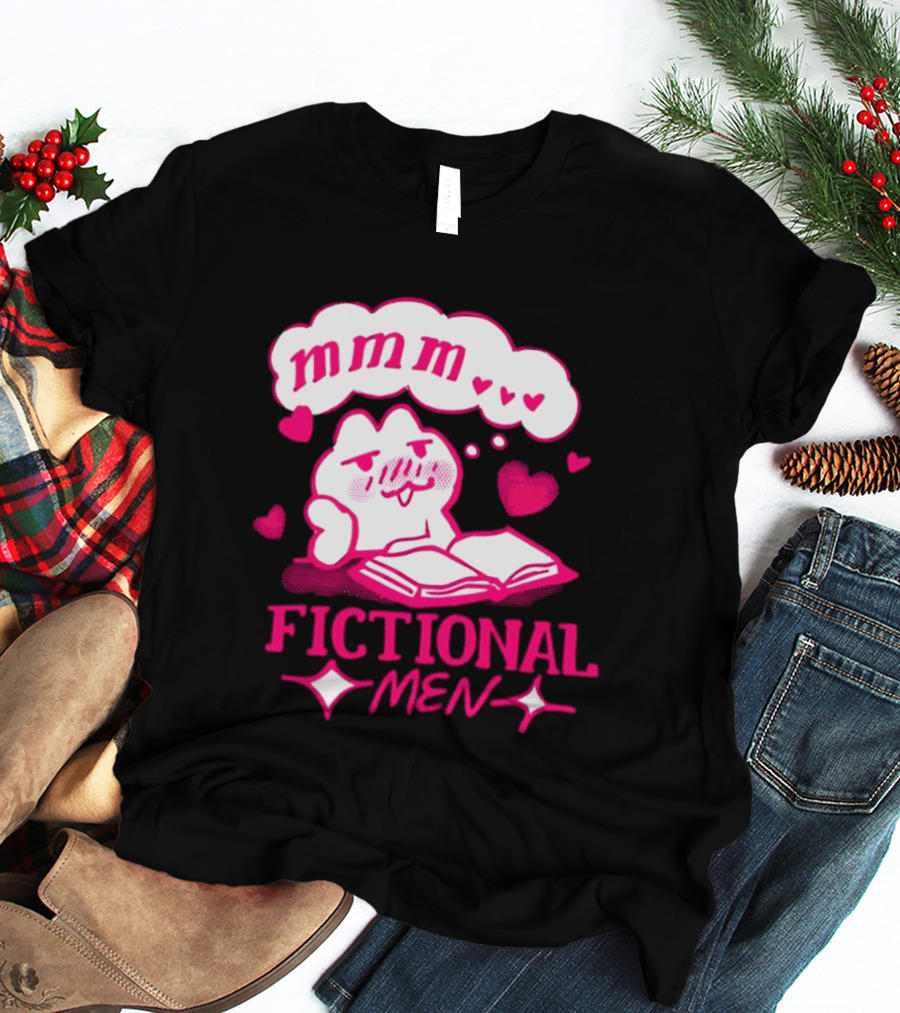 Fictional Men Mmm Hearts Cute Cartoon Reading T-Shirt