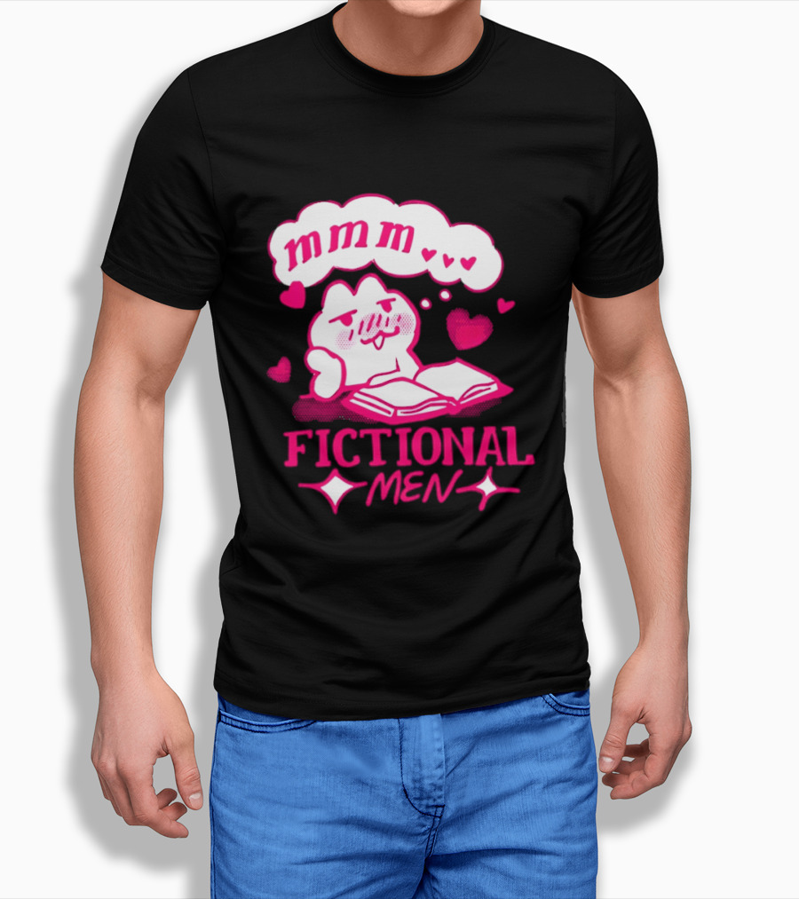 Fictional Men Mmm Hearts Cute Cartoon Reading T-Shirt