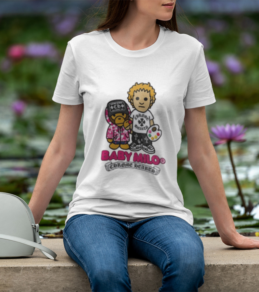 Baby Milo Chrome Hearts Collaboration Graphic Characters T-Shirt