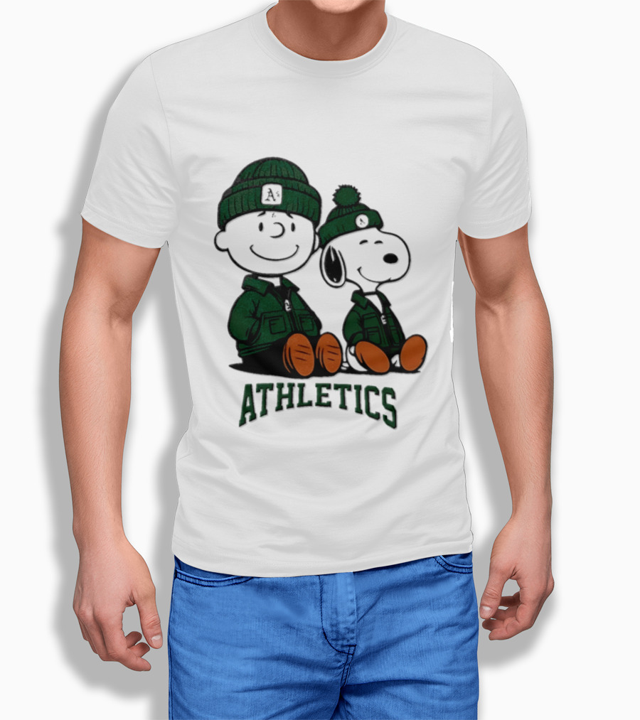 Charlie Brown Snoopy Athletics 2026 MLB Football T-Shirt