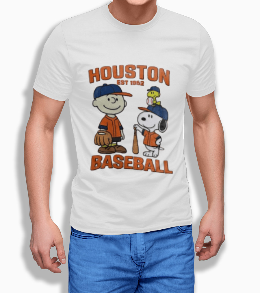 Charlie Brown Snoopy Houston Baseball Est 1962 T-Shirt
