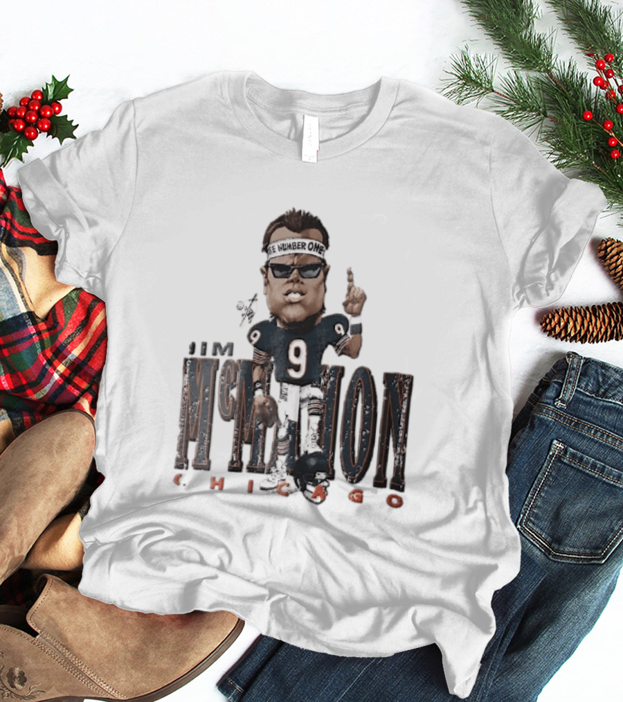 Chicago Bears Jim McMahon Were Number One Caricature Player Helmet T-Shirt