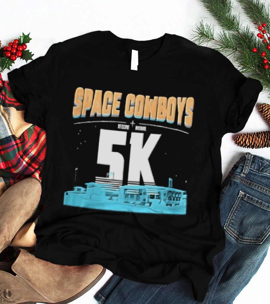 Space Cowboys 5k Cyan Ballpark Cityscape Night Stars T-Shirt