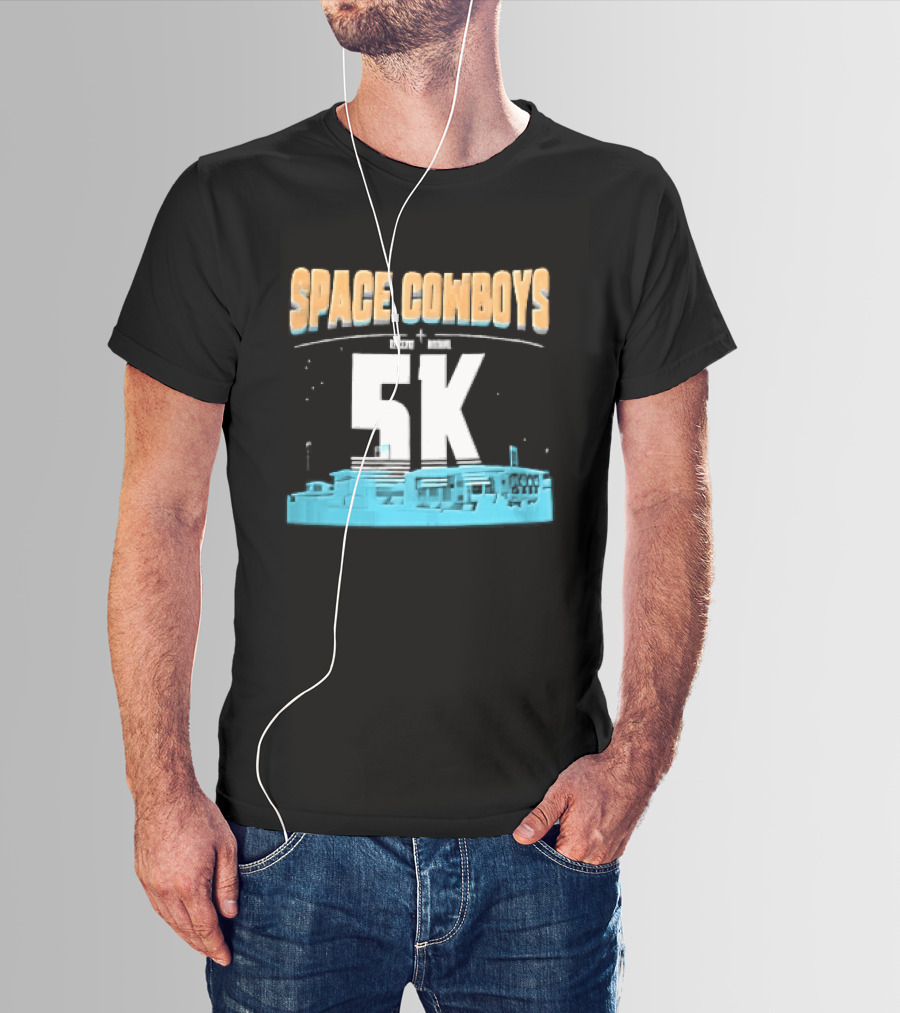 Space Cowboys 5k Cyan Ballpark Cityscape Night Stars T-Shirt