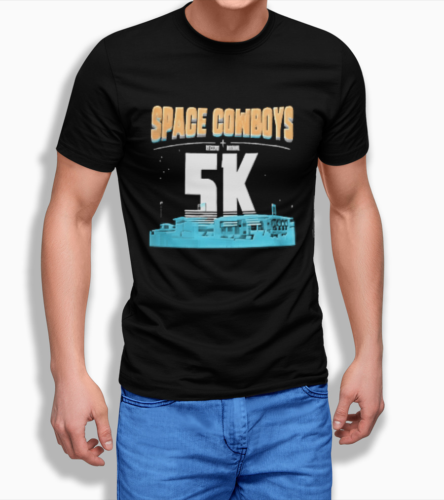 Space Cowboys 5k Cyan Ballpark Cityscape Night Stars T-Shirt