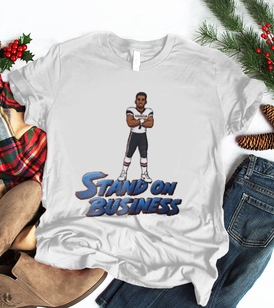 Houston Texans Stand On Business Football Player Number 7 Cartoon Caricature T-Shirt