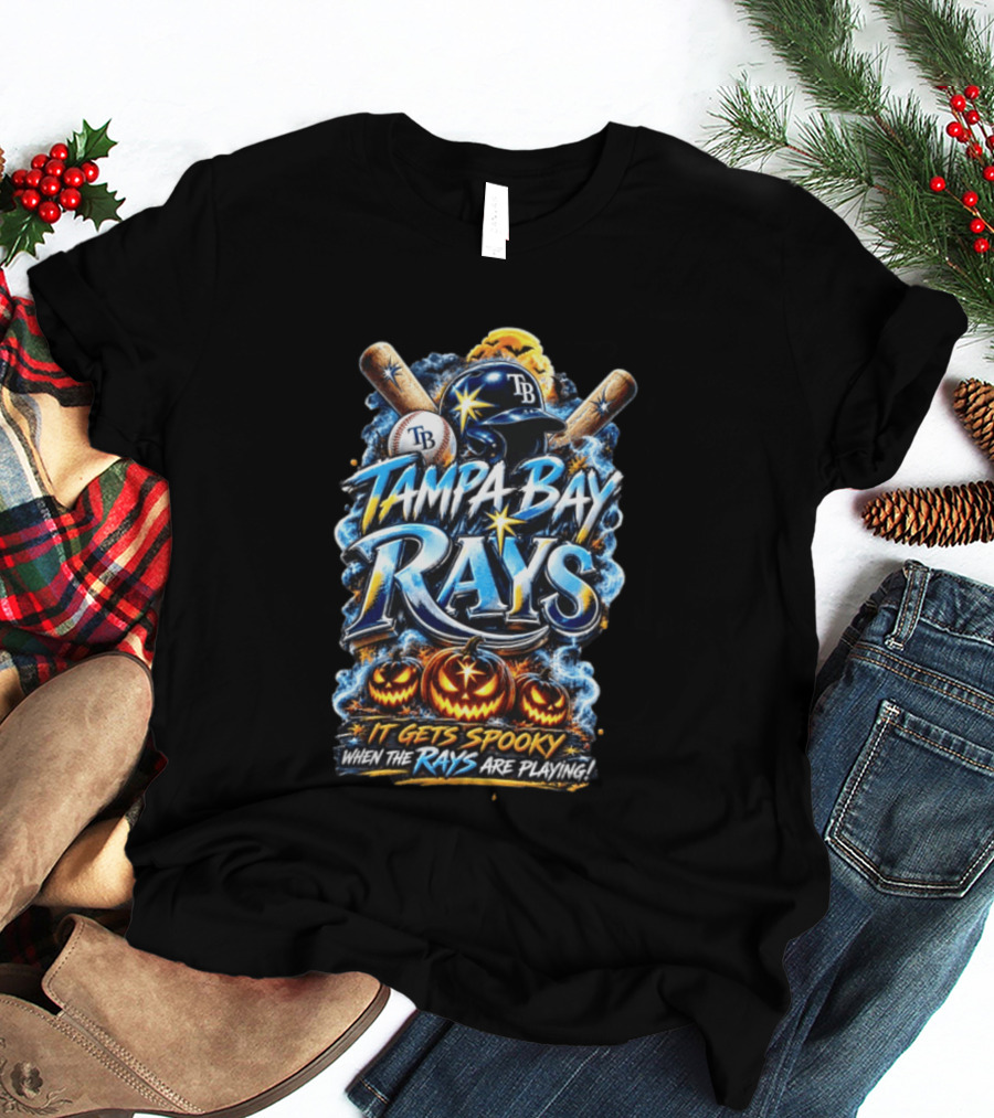 Tampa Bay Rays It Gets Spooky When The Rays Are Playing Halloween T-Shirt