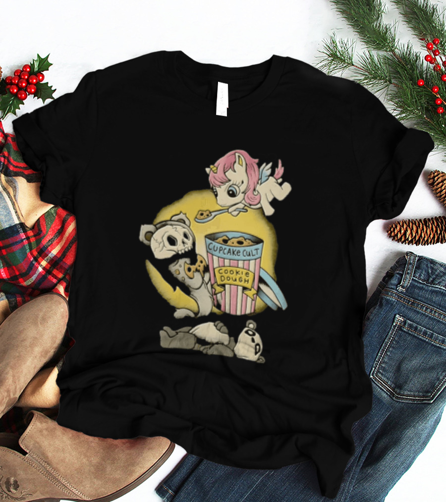 Cupcake Cult Cookie Dough Unicorn Skull Bear T-Shirt