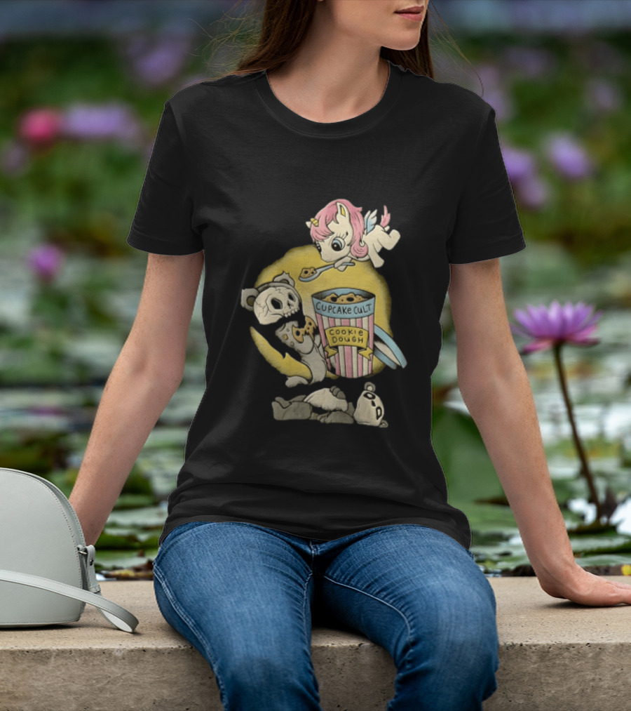 Cupcake Cult Cookie Dough Unicorn Skull Bear T-Shirt