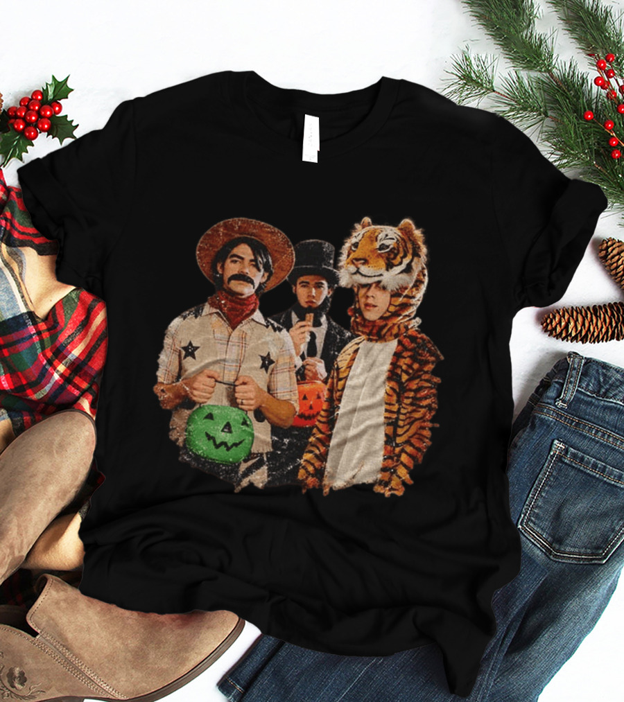 Jonas Brothers Cowboy Tiger Top Hat Halloween Costume Fun T-Shirt