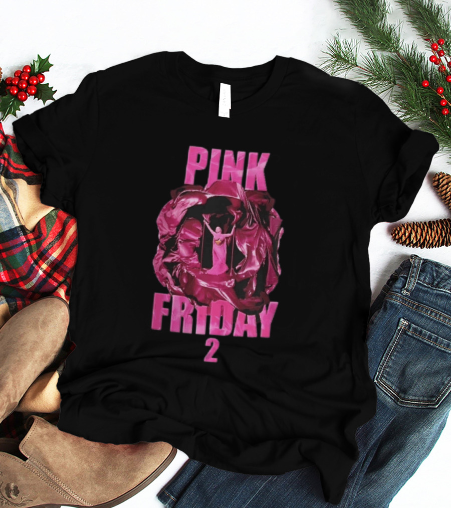 Pink Friday 2 Nicki Minaj Magenta Flowing Silk Fabric T-Shirt