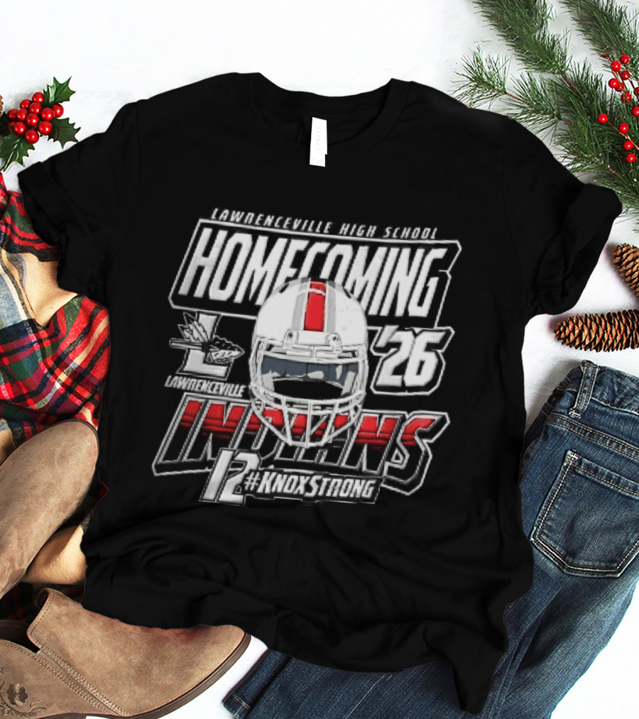 Lawrenceville Indians Knox Strong 12 Homecoming 26 Football Helmet T-Shirt