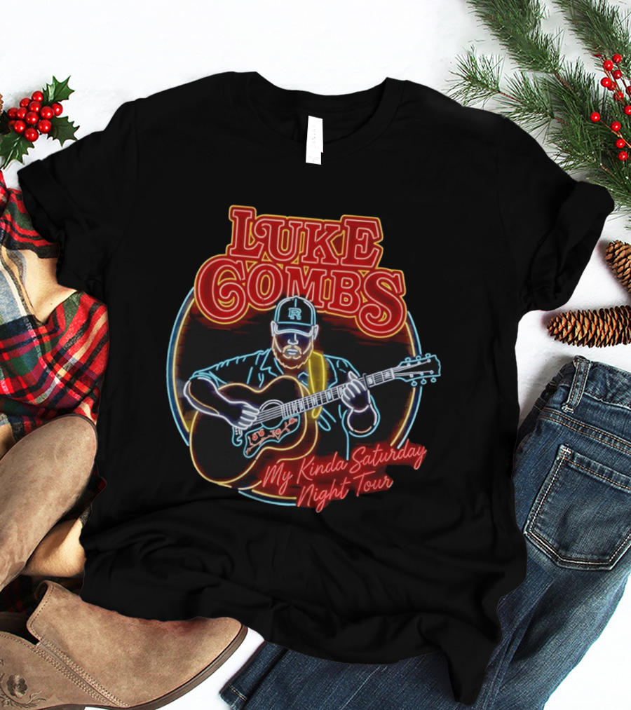 Luke Combs My Kinda Saturday Night Tour 2026 Guitarist Neon T-Shirt