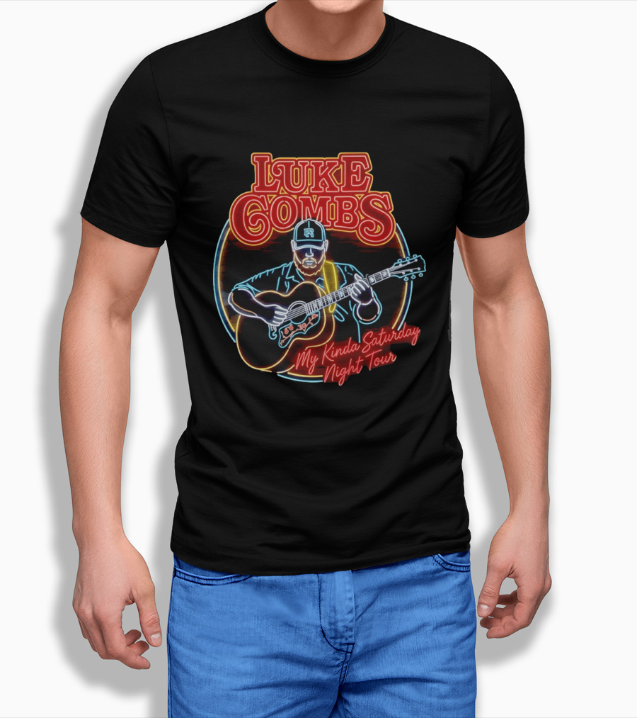 Luke Combs My Kinda Saturday Night Tour 2026 Guitarist Neon T-Shirt