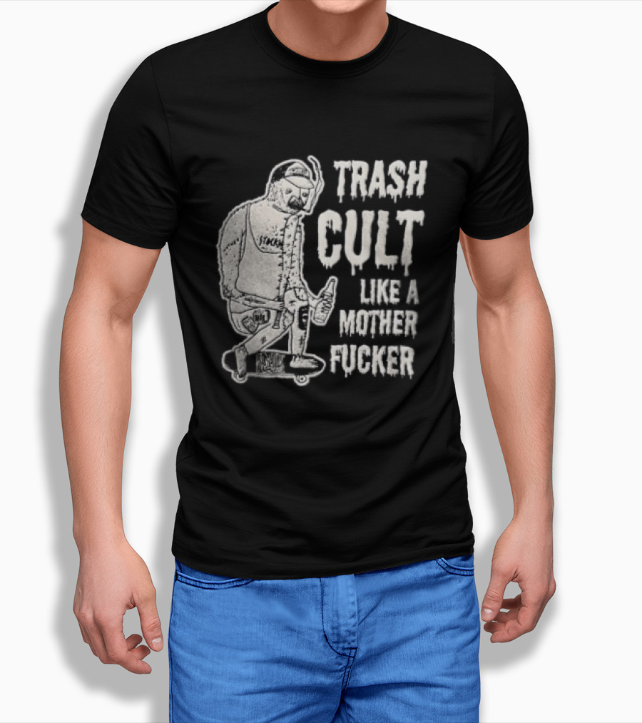 Trash Cult Like A Mother Fucker Skater With Spiked Bat T-Shirt