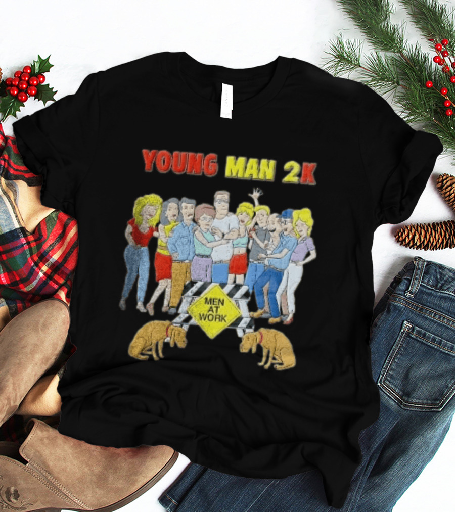 Young Man 2k Men At Work King Of The Hill Characters Crew T-Shirt