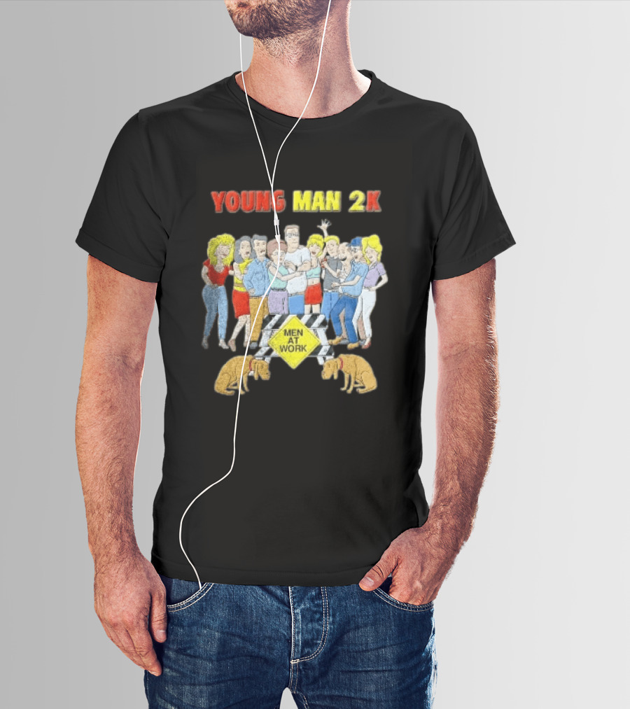 Young Man 2k Men At Work King Of The Hill Characters Crew T-Shirt