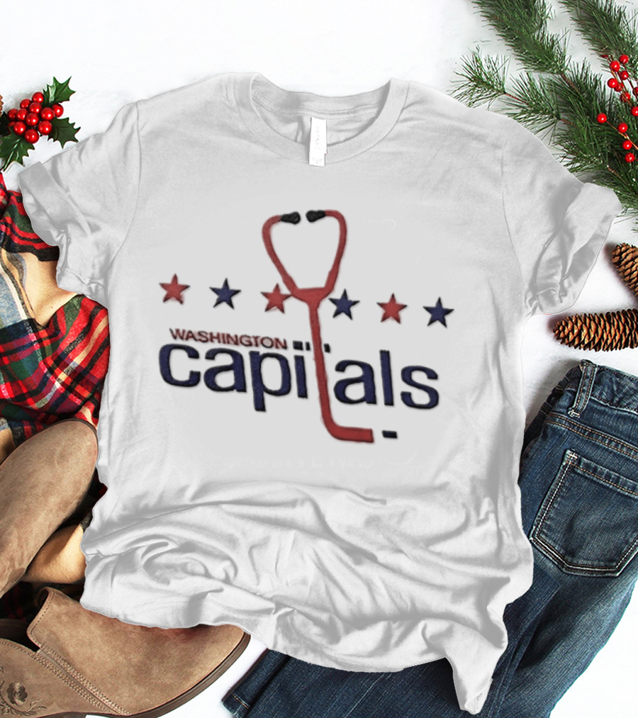 Washington Capitals Nurse Appreciation Night Stethoscope Stars 2026 T-Shirt