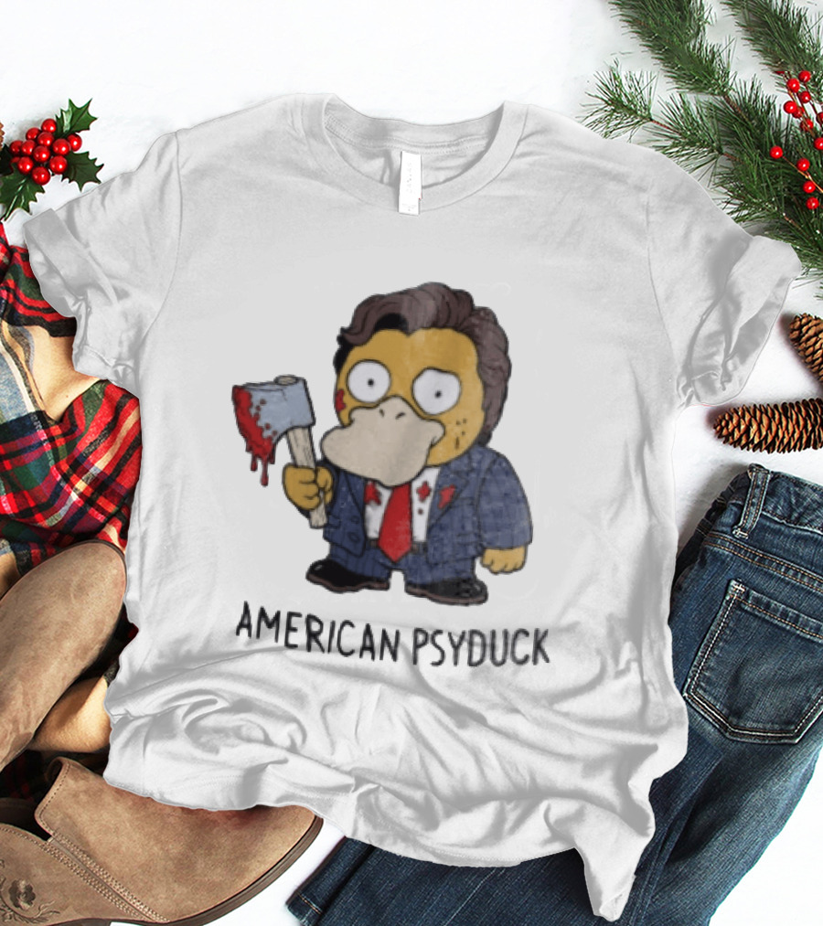 American Psyduck Pokemon Meets Patrick Bateman American Psycho Humor T-Shirt