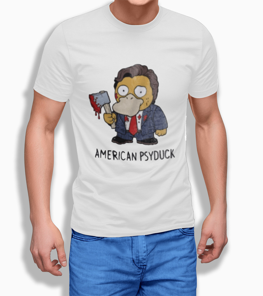 American Psyduck Pokemon Meets Patrick Bateman American Psycho Humor T-Shirt