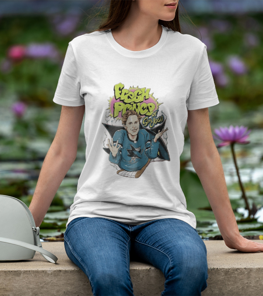 San Jose Sharks NHL Fresh Prince Cartoon Caricature Teal Hockey Jersey T-Shirt