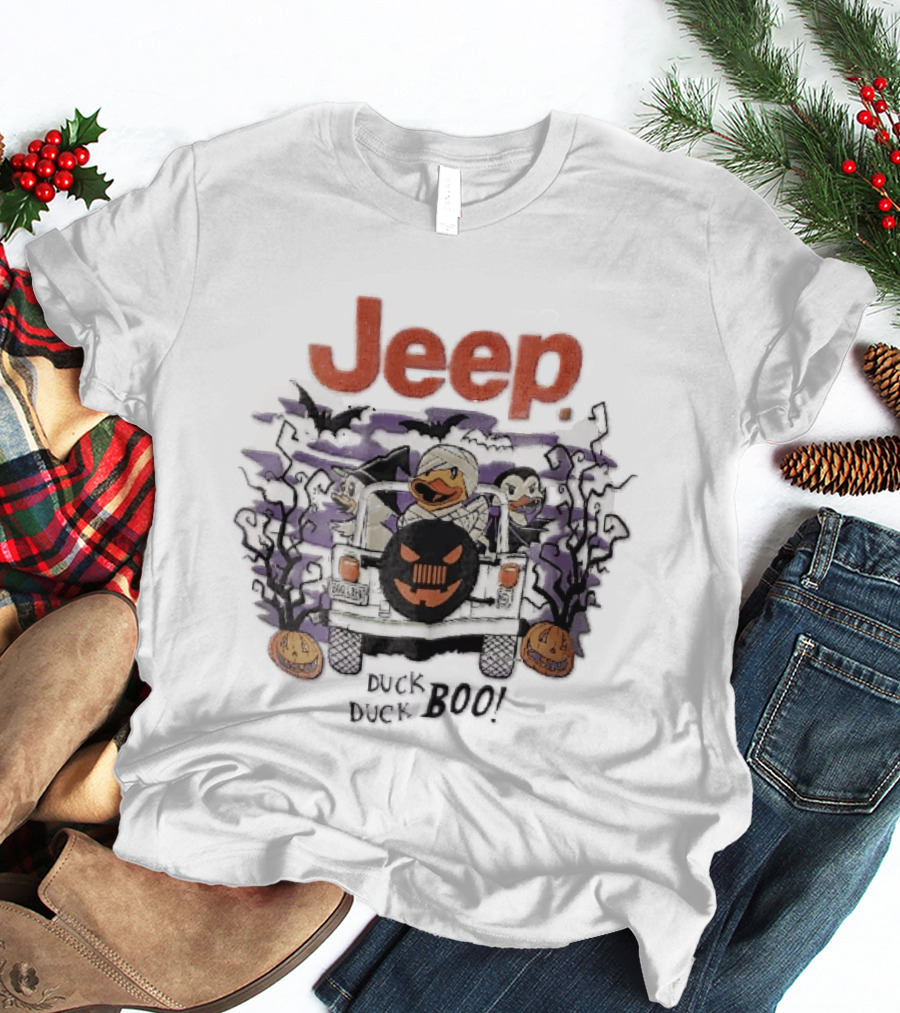 Jeep Boo Crew Duck Duck Boo Halloween Pumpkins T-Shirt
