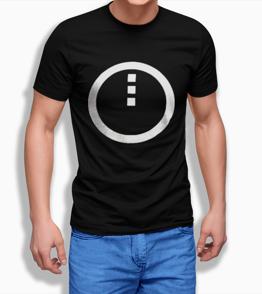 Circle Enclosing Three Vertical Stacked Squares T-Shirt