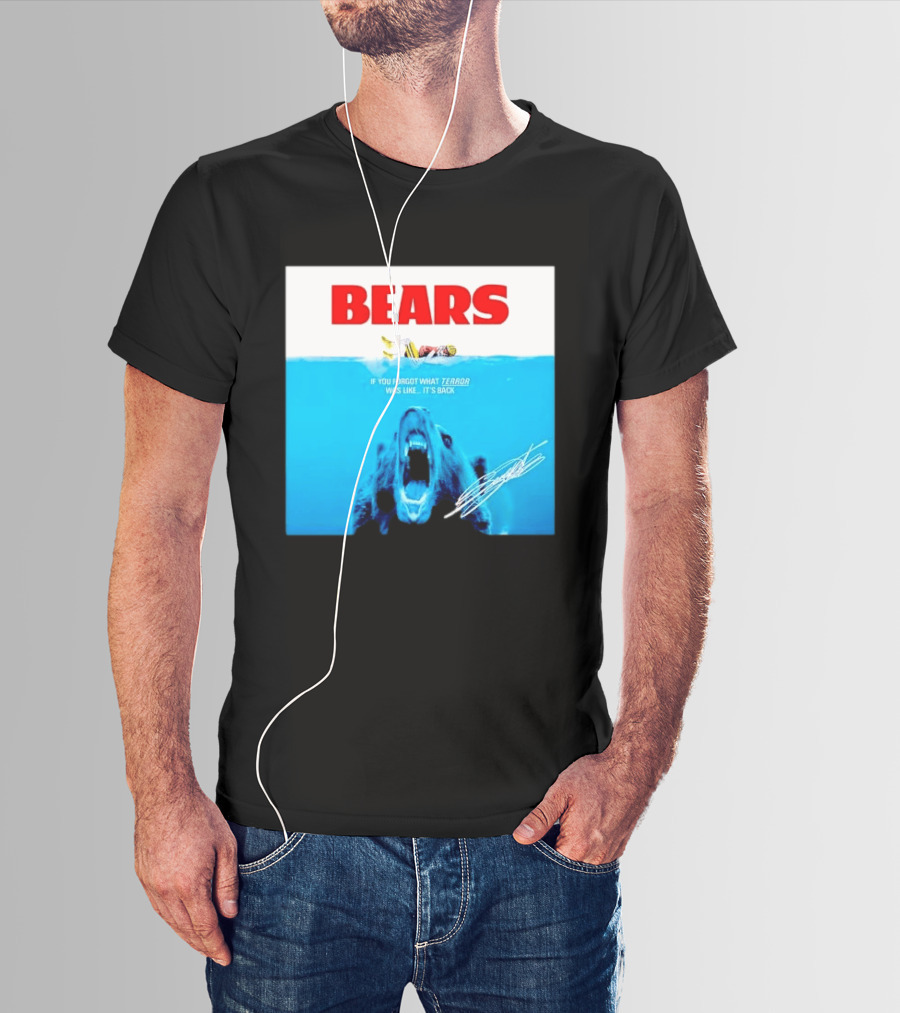 BEARS Caleb Williams Green Bay Packers Player Swimming Bear If You Forgot What Terror Was Like It's Back Chicago Bears T-Shirt