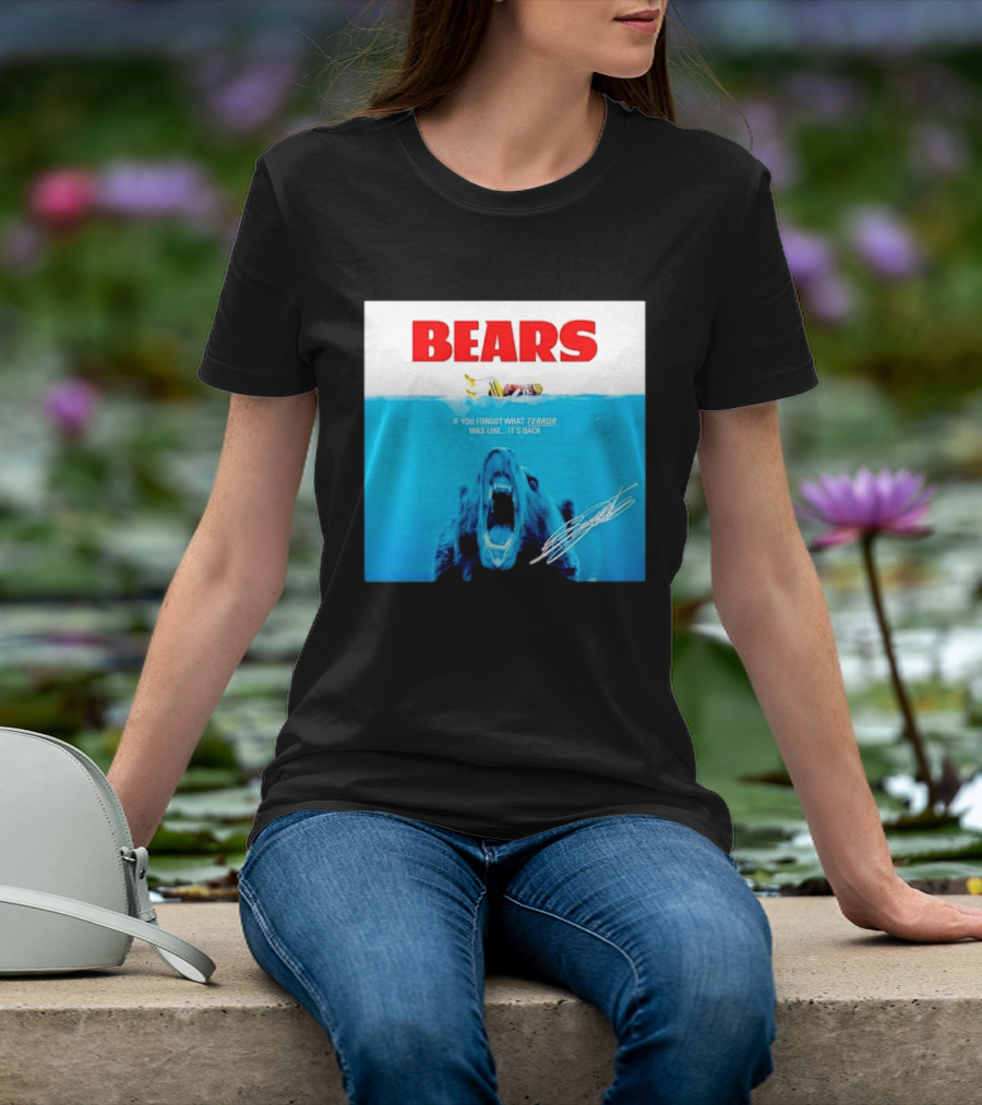 BEARS Caleb Williams Green Bay Packers Player Swimming Bear If You Forgot What Terror Was Like It's Back Chicago Bears T-Shirt