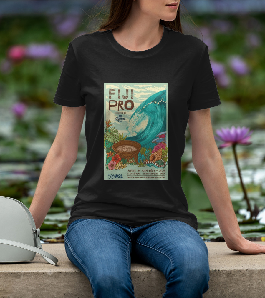 Fiji Pro Cloudbreak 2026 Presented By Corona Cero August 25 September 4 World Surf League Championship Tour T-Shirt