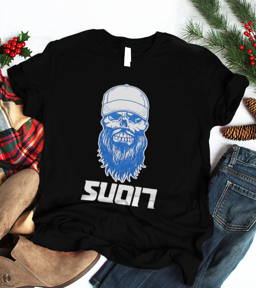 Luke Combs Skull Cap Beard Detroit Lions SUD17 T-Shirt
