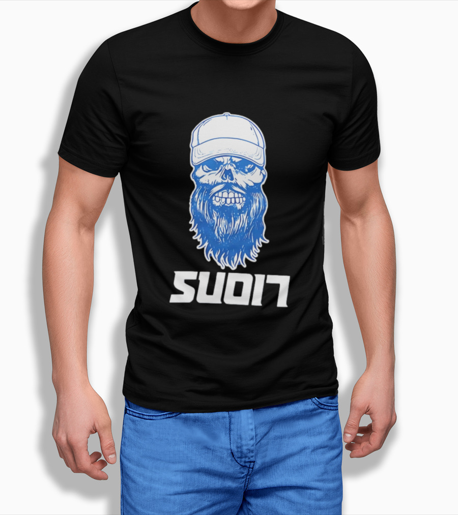 Luke Combs Skull Cap Beard Detroit Lions SUD17 T-Shirt