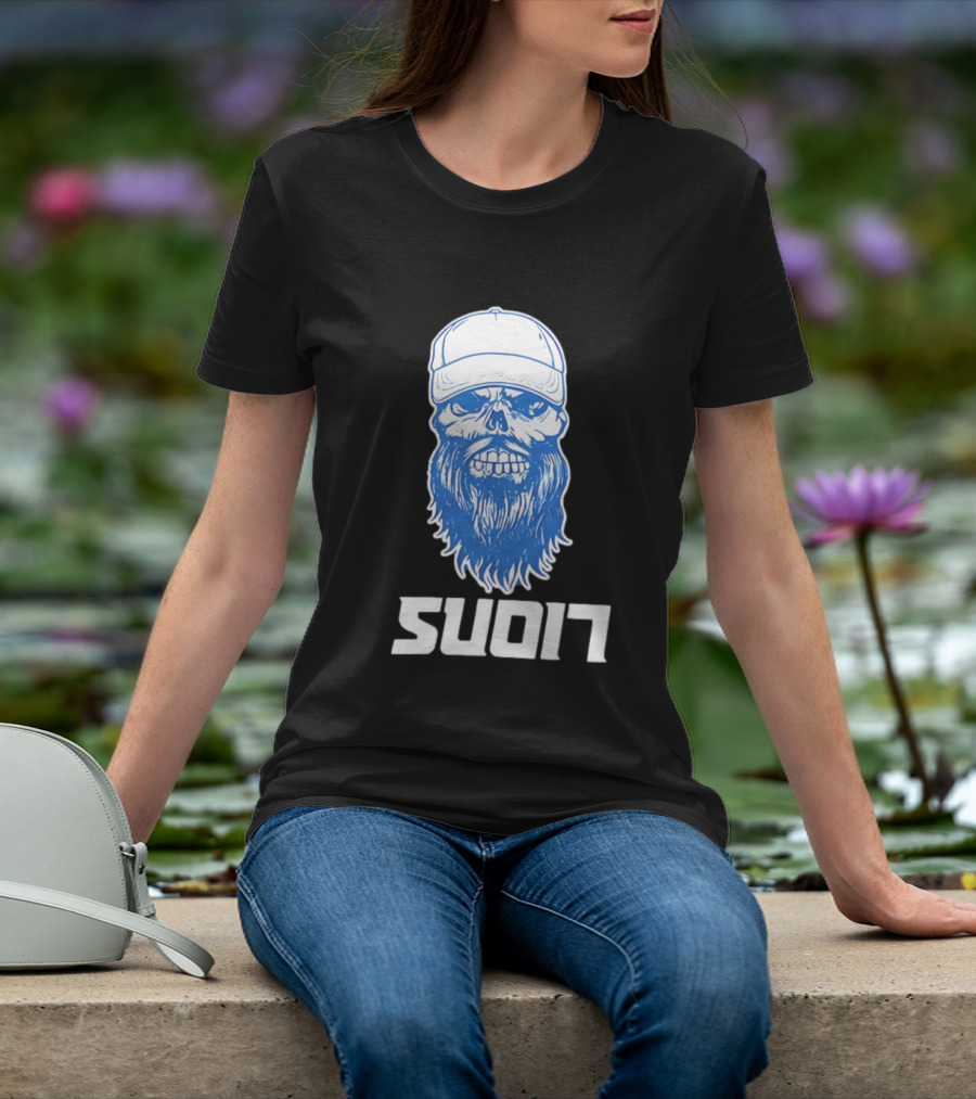 Luke Combs Skull Cap Beard Detroit Lions SUD17 T-Shirt