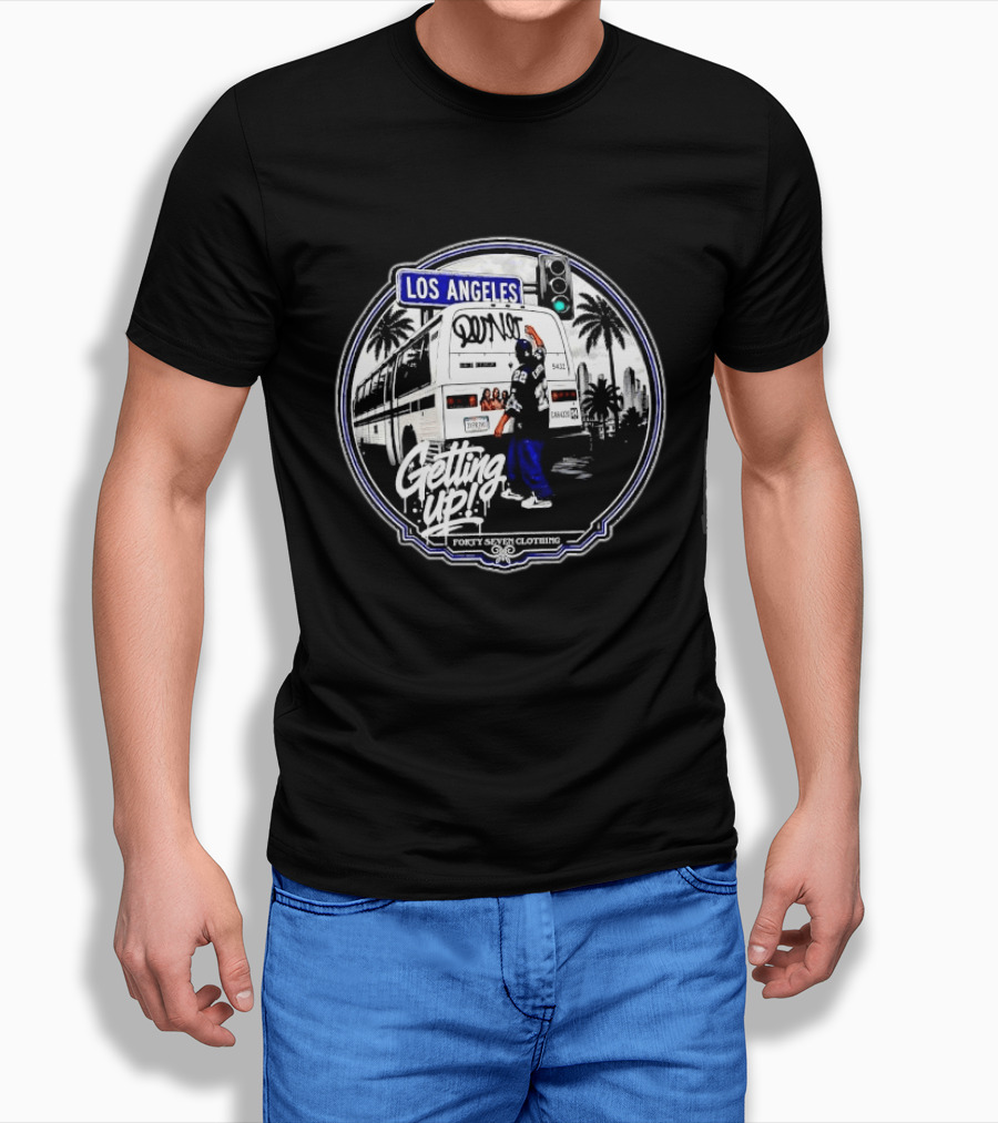 Los Angeles Getting Up Graffiti Dallas Cowboys Forty Seven Clothing T-Shirt
