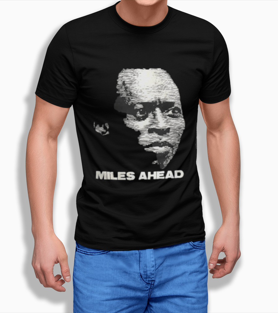 Miles Ahead Face Close Up Horizontal Lines T-Shirt