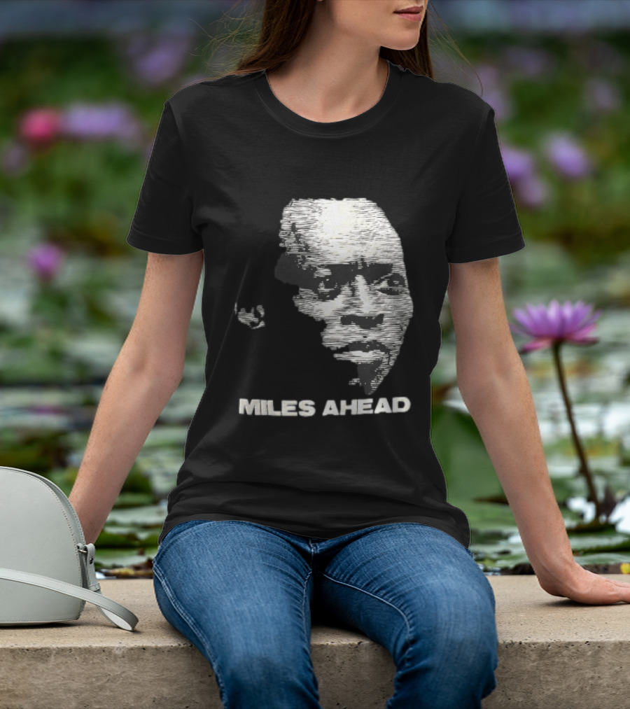 Miles Ahead Face Close Up Horizontal Lines T-Shirt