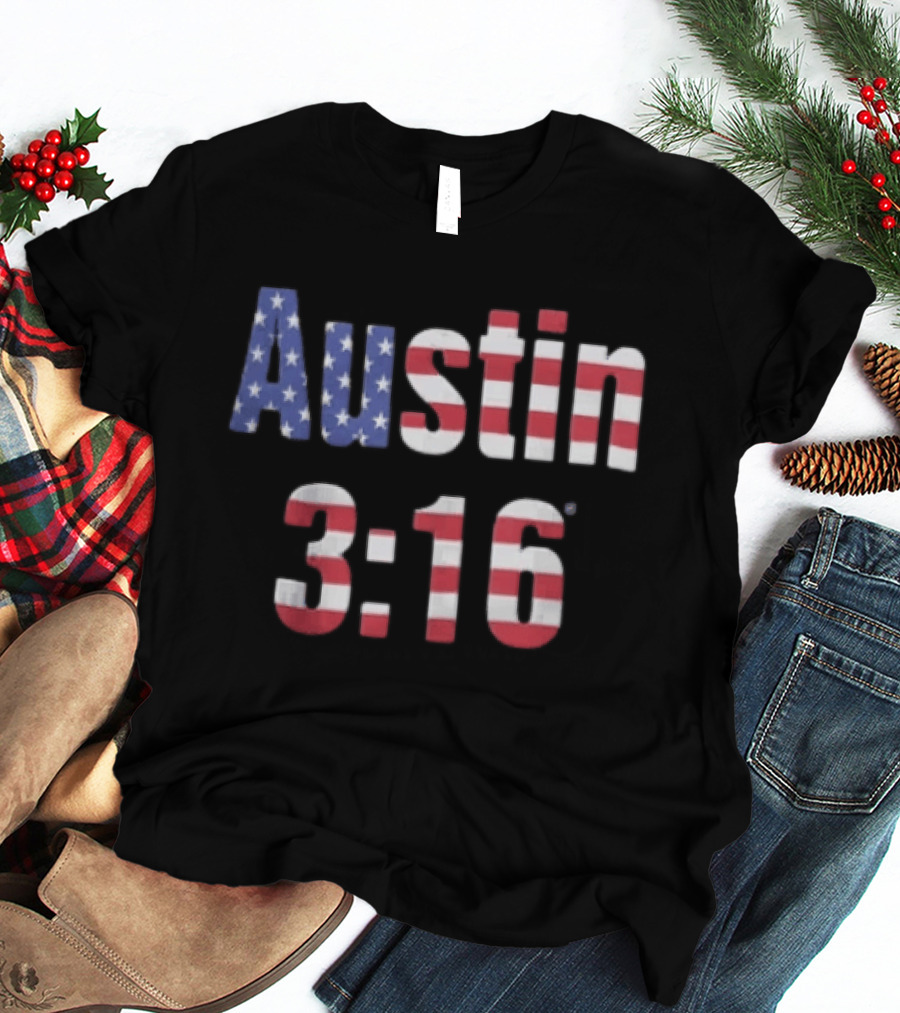Steve Austin 3 16 American Flag WWE Stone Cold T-Shirt